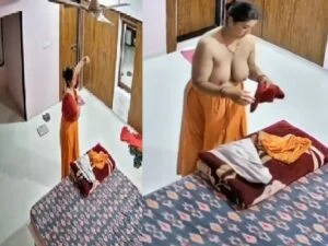 FSI Blog XXX big boobs Aunty nude dress change leaked CCTV viral video