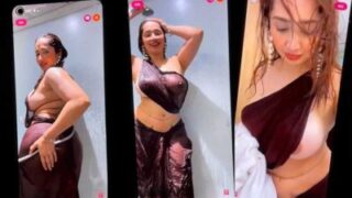 pornhub Aditi Mistry Nude Red Saree in Shower Full Live Premium XXX Video